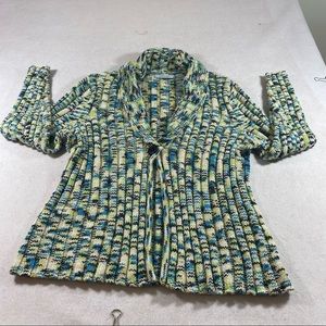 JH Collectibles One Button Cardigan Sweater Boho Heavy Sweater Sz 3X Cowl Neck…